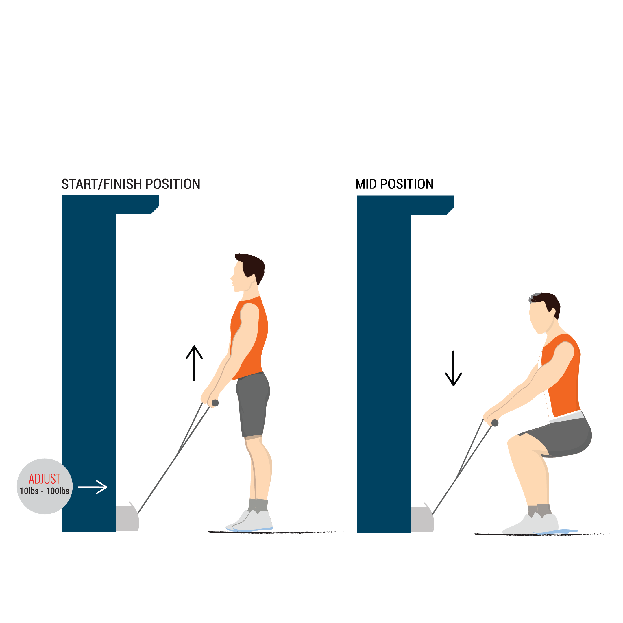 cable squats illustration