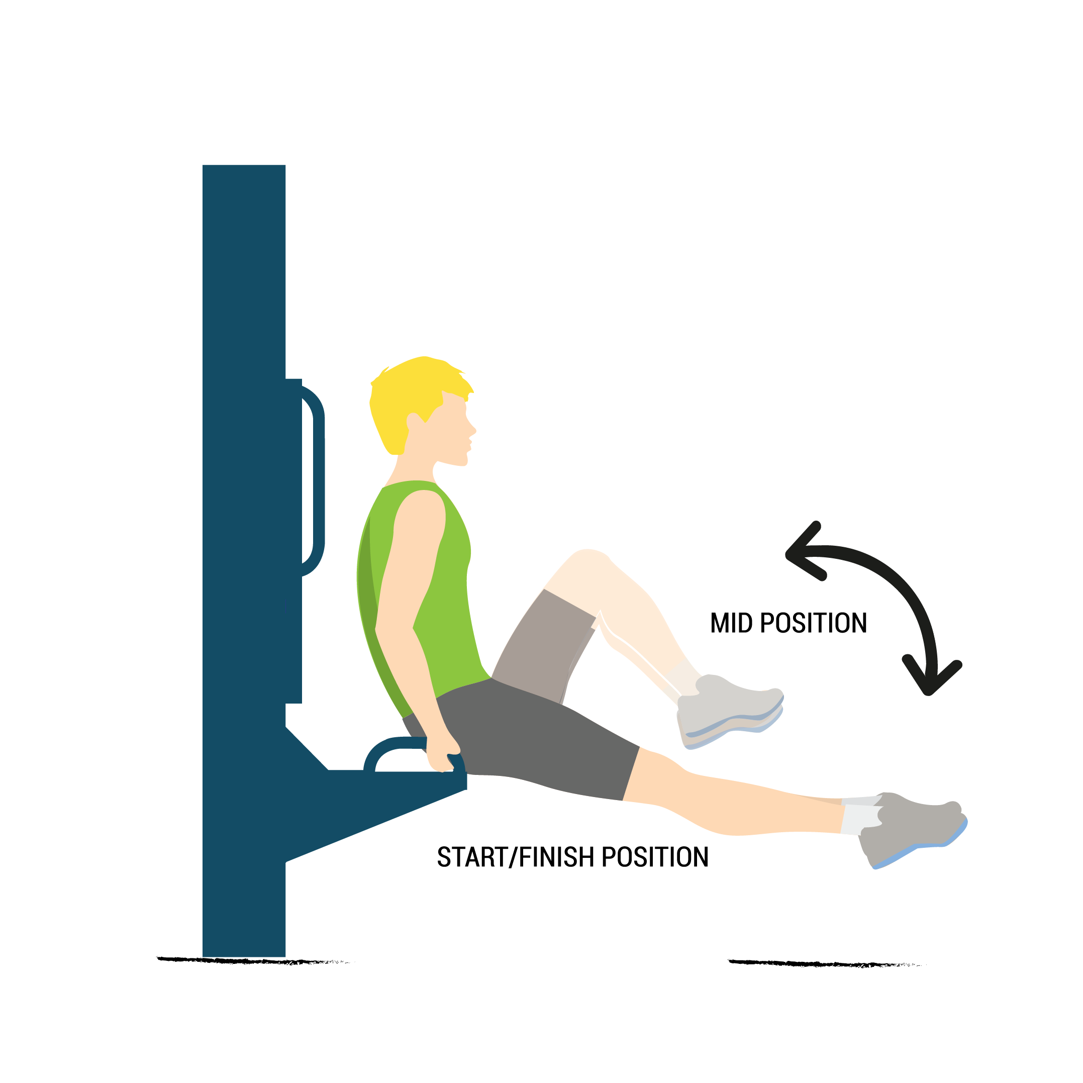 seated crunch exercise illustration