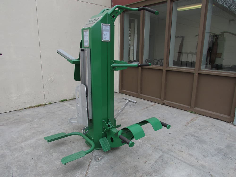 Secure jail gym featuring Outdoor-Fit bodyweight-based equipment