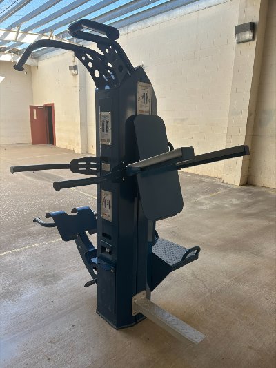 Prison gym equipment inside a correctional facility designed with tamperproof construction and secure exercise stations.