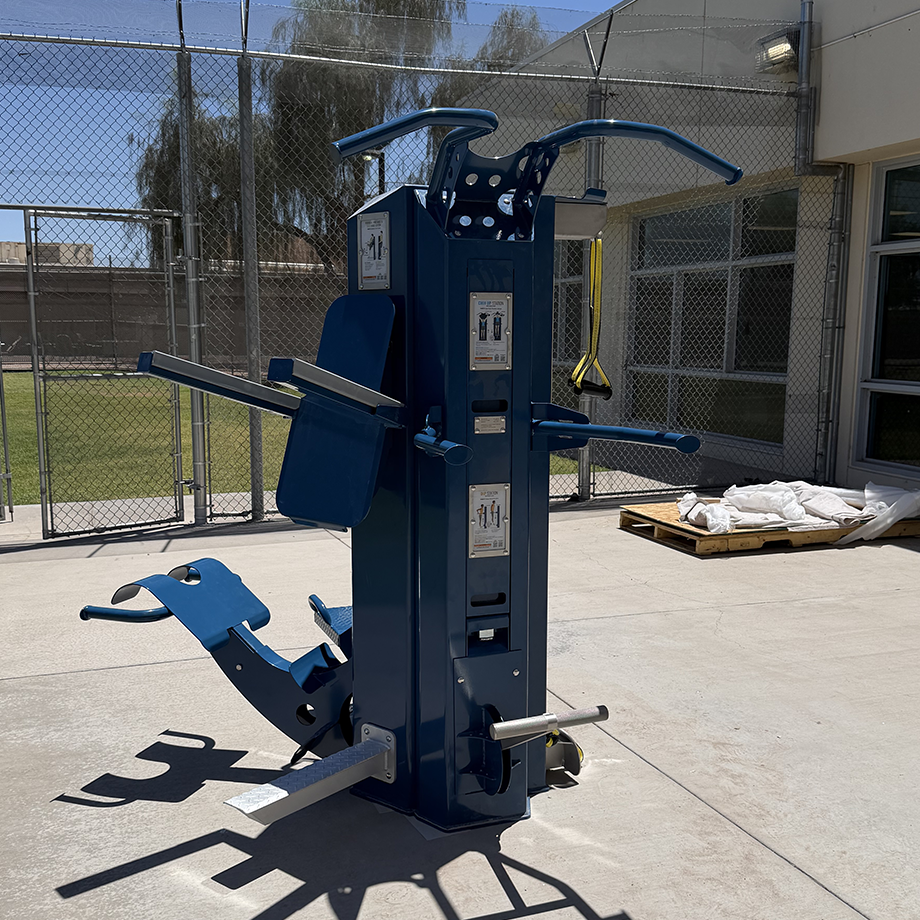 Outdoor-Fit Apollo Multigym providing secure exercise in a prison gym