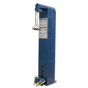 Side view of Versa Hi-Lo Pulley correctional exercise equipment with tamper-resistant secure weight system