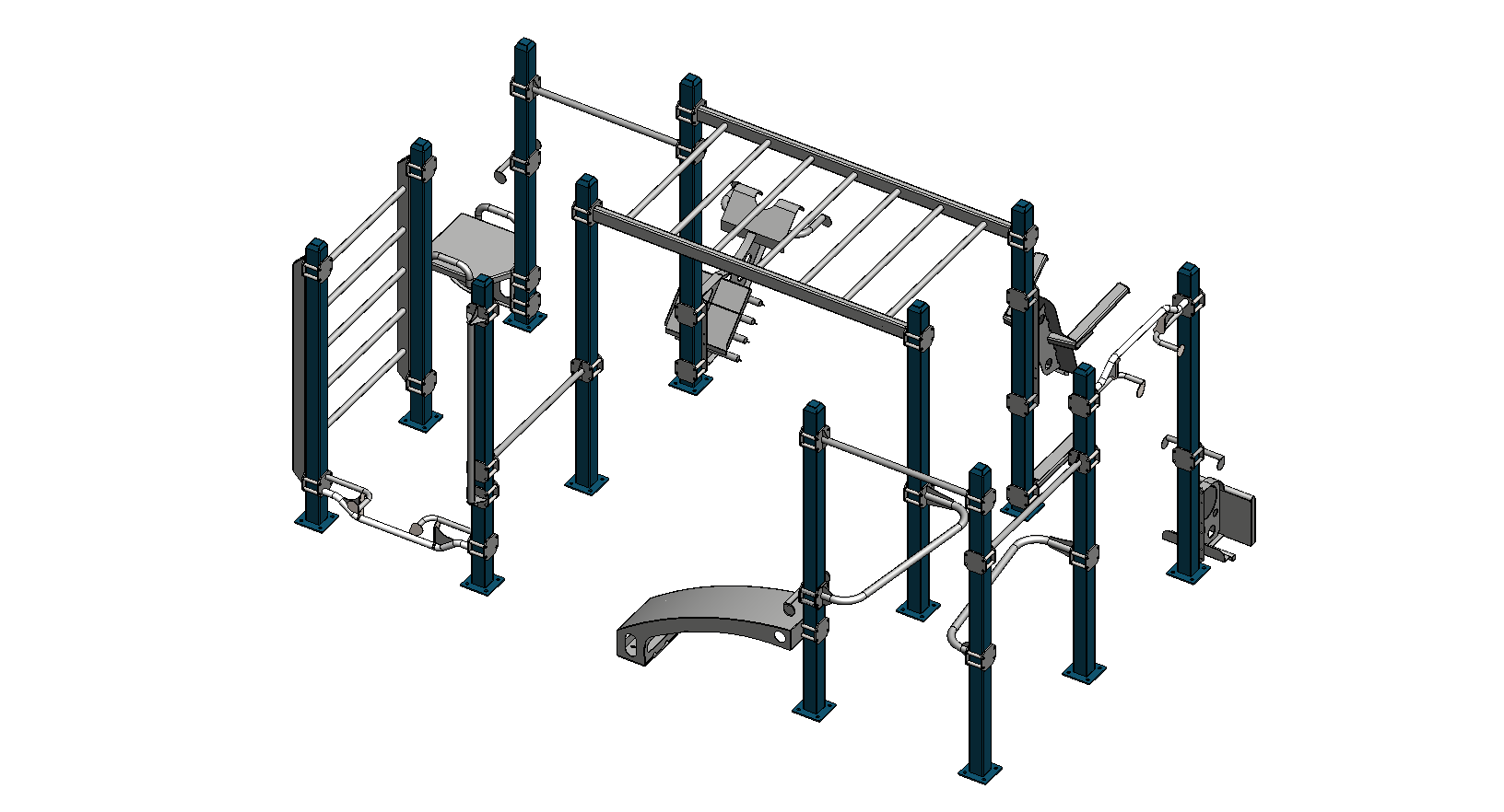 40 different Cali-Rigs combining 2 users all the way up to 17-user bodyweight training setups.